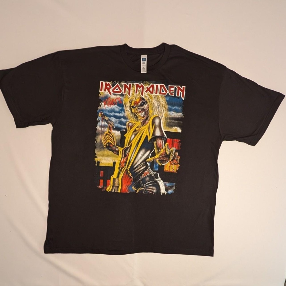 Iron Maiden Killers Graphic Band Tee Black 2XL Heavy Metal Rock Eddie Shirt